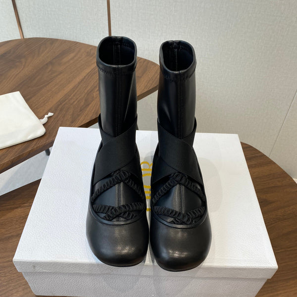 CD Ballet Stretch Boots Black Sheepskin 431503