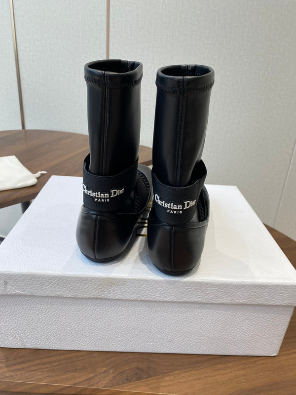 CD Ballet Stretch Boots Black Sheepskin 431503