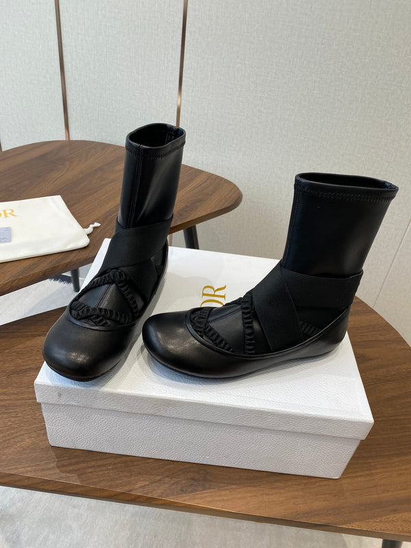 CD Ballet Stretch Boots Black Sheepskin 431503