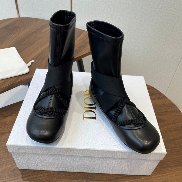 CD Ballet Stretch Boots Black Sheepskin 431503