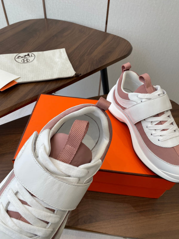 HM couple's sneakers white pink rubber material