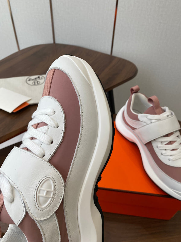 HM couple's sneakers white pink rubber material