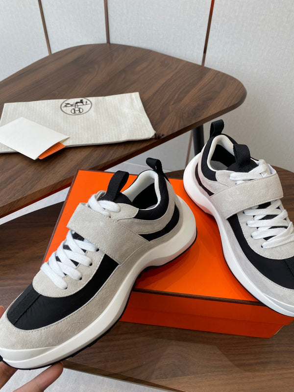 HM couple's sneakers white gray black rubber material
