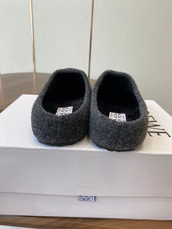 Loewe Birkenstock slippers gray wool 477795