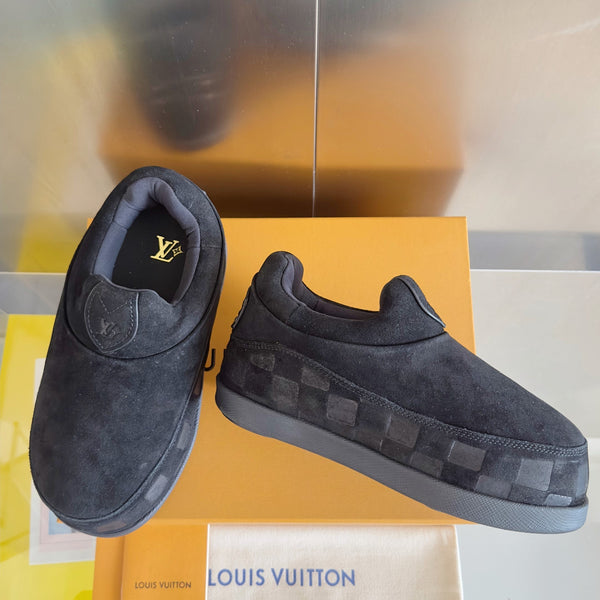 LV Yeti Slip On 20mm Black Embossed Damier Graphine Suede 459766