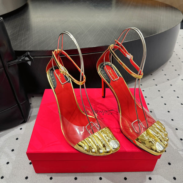 CL 25 Elsa Schiapar Slingback Gold PVC Cowhide 321606