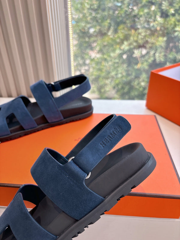 Sandalo HM 25 Genius in pelle di vitello scamosciata blu scuro