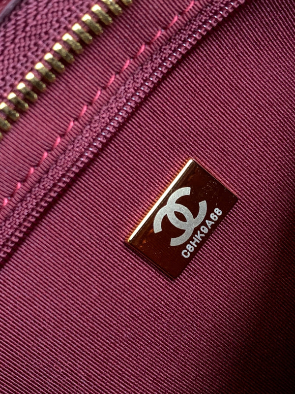 Borsa Hobo CC con catena 35 cm in pelle di agnello rossa 277763 GHW