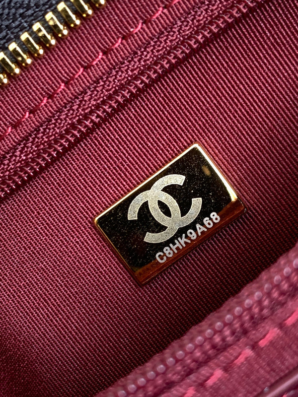 Borsa Hobo CC con catena 35 cm in pelle di agnello nera 277765 GHW