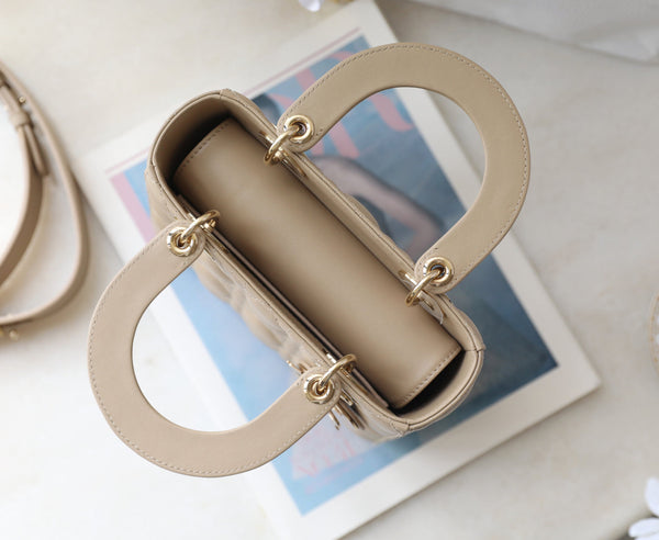CD Lady Dior 20 Bag Khaki Lambskin