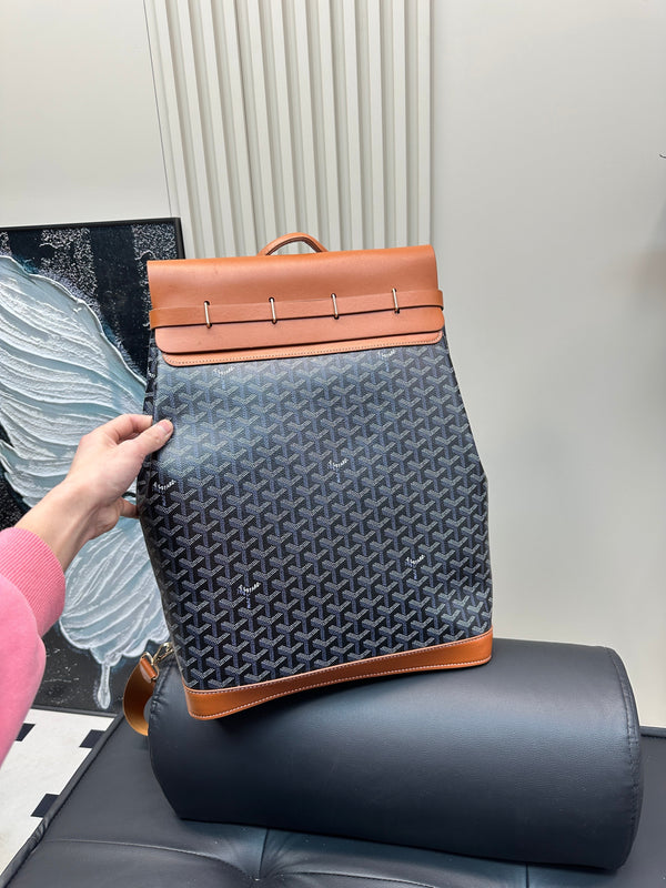 CISALPIN BACKPACK 45 IN BROWN GOYARDINE CANVAS AND CALFSKIN