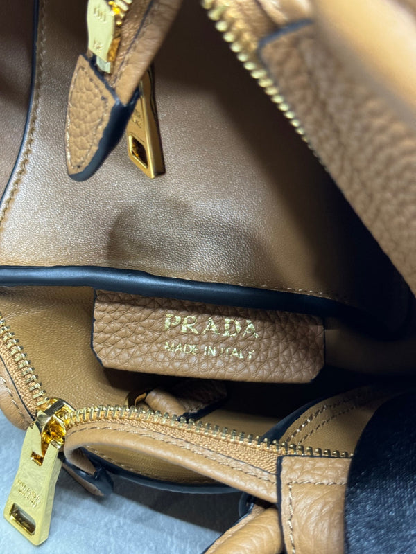 Prada Small Bag 23cm Caramel Grain Leather GHW