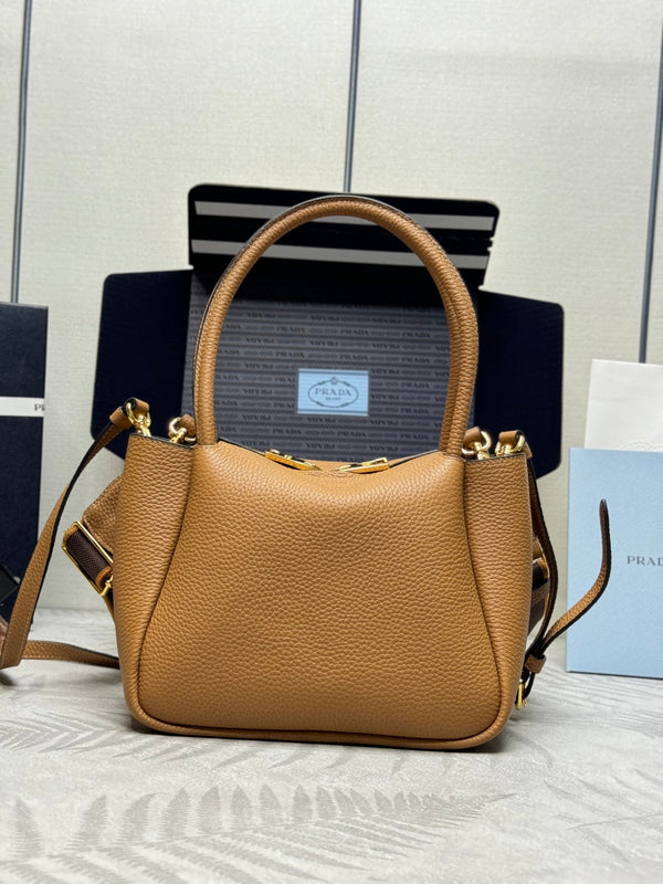 Prada Small Bag 23cm Caramel Grain Leather GHW