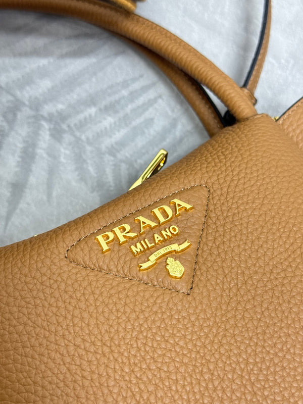 Prada Small Bag 23cm Caramel Grain Leather GHW