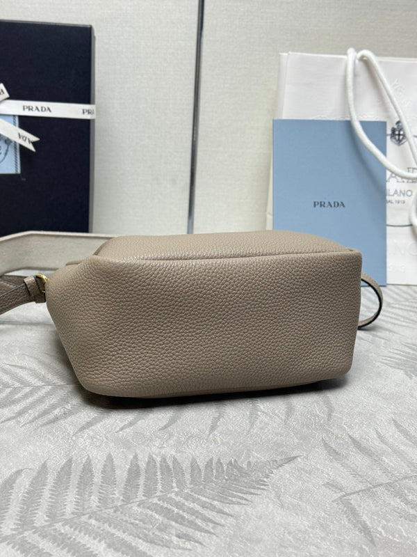 Prada Small Bag 23cm Clay Gray Grain Leather GHW
