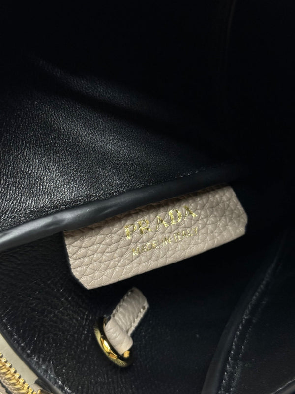 Prada Small Bag 23cm Clay Gray Grain Leather GHW