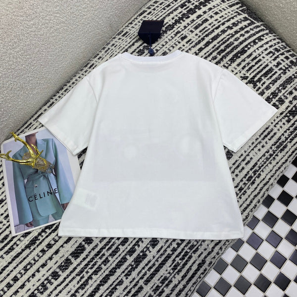 LV Round Neck T-shirt White Cotton