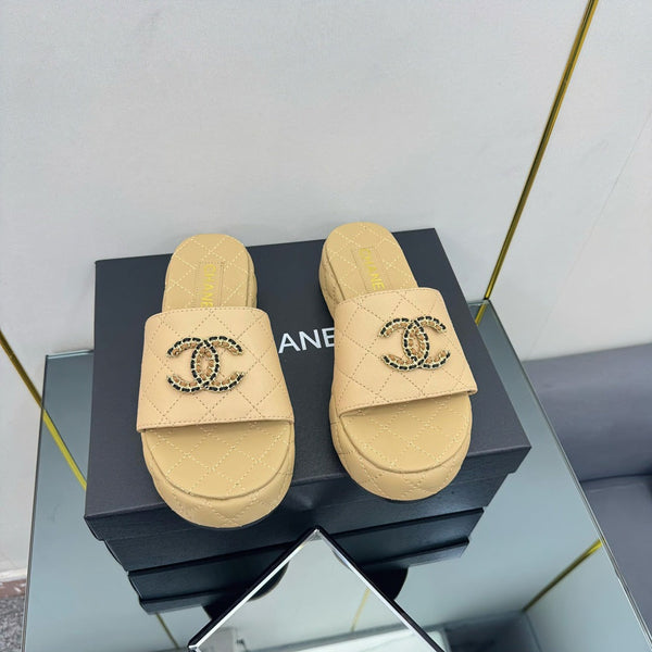 CC 25 Flatform Slide Yellow Leather 238489