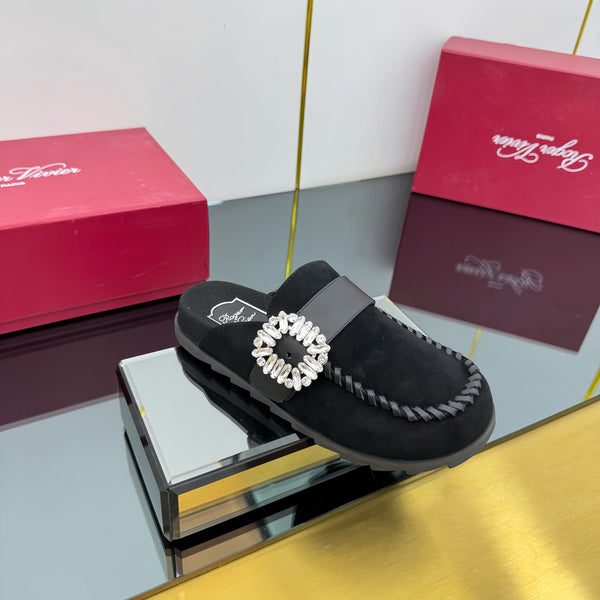 Viv 25 Birkenstock Mules Black Cowhide Fabric 250496