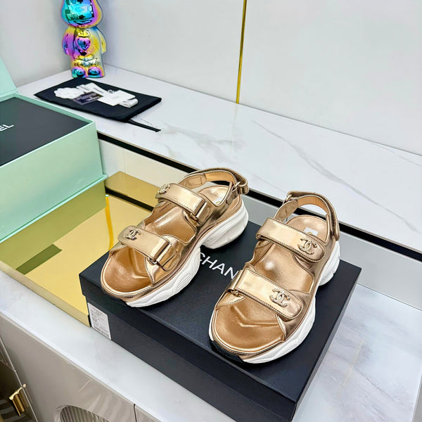 CC 25 Dad Sandals Gold Suede 331166