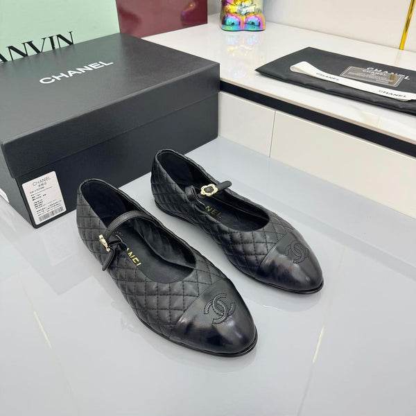 CC 25 Mary Jane in pelle di agnello trapuntata nera 368134