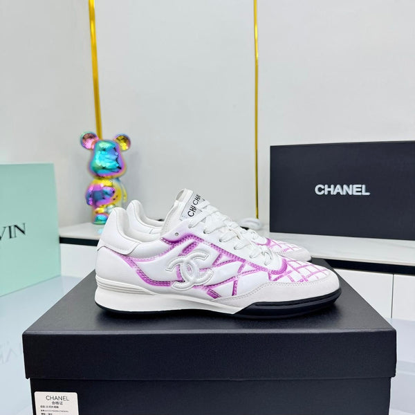 CC 25 Trainers White & Dark Pink Cowhide 413828