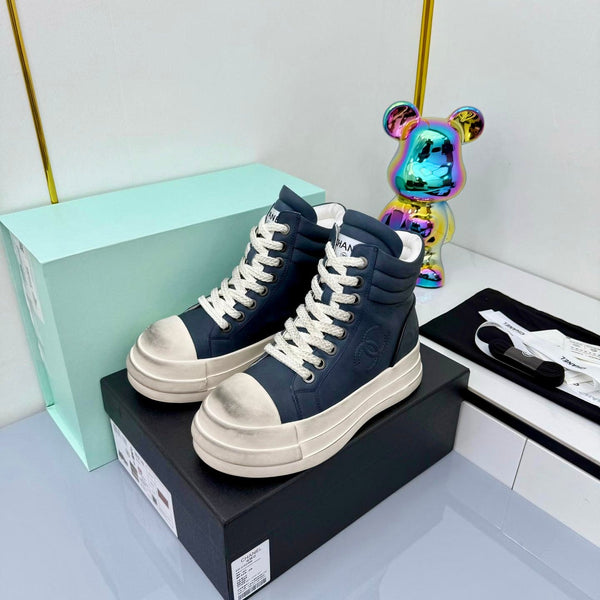 Chanel 25 High Sneaker Blue White Cowhide 469783
