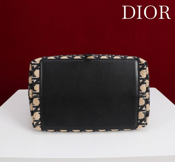 CD Toujours Small Bag 23 Diamond Black Beige Leather 280283