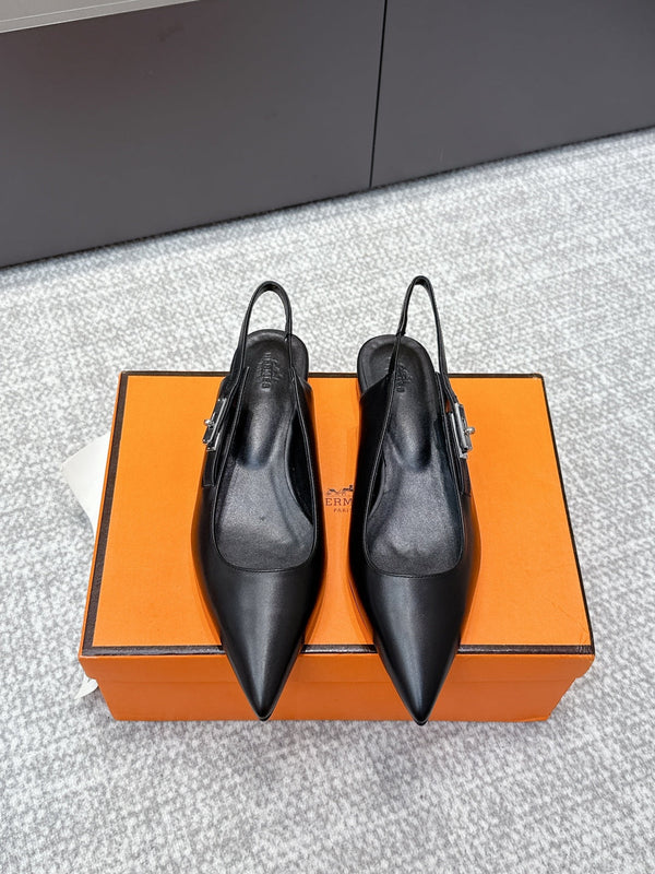 HM Lover Slingback Black Calfskin 461888