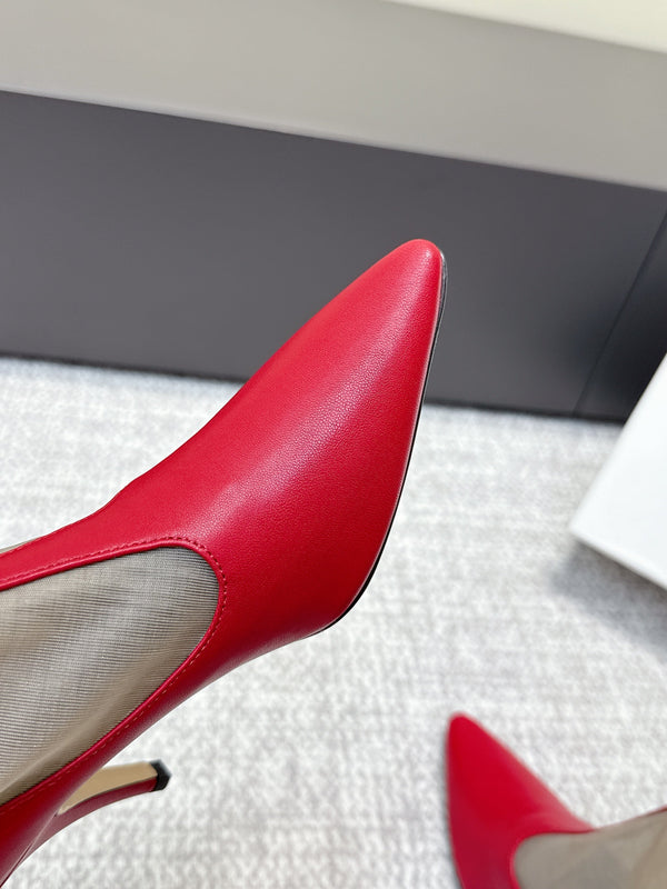 The Row Knee-High Boots 85mm Red Mesh Cowhide 451297