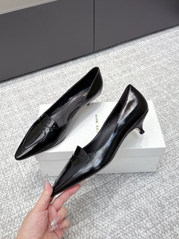 The Row Viv Kitten Pumps 3.5cm Black Sheepskin 451299