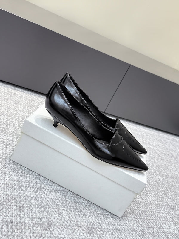 The Row Viv Kitten Pumps 3.5cm Black Sheepskin 451299