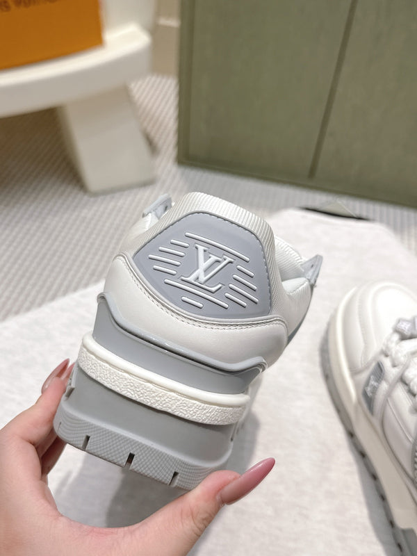 LV Trainer Maxi Sneakers White mix Gray Calf Leather 515190
