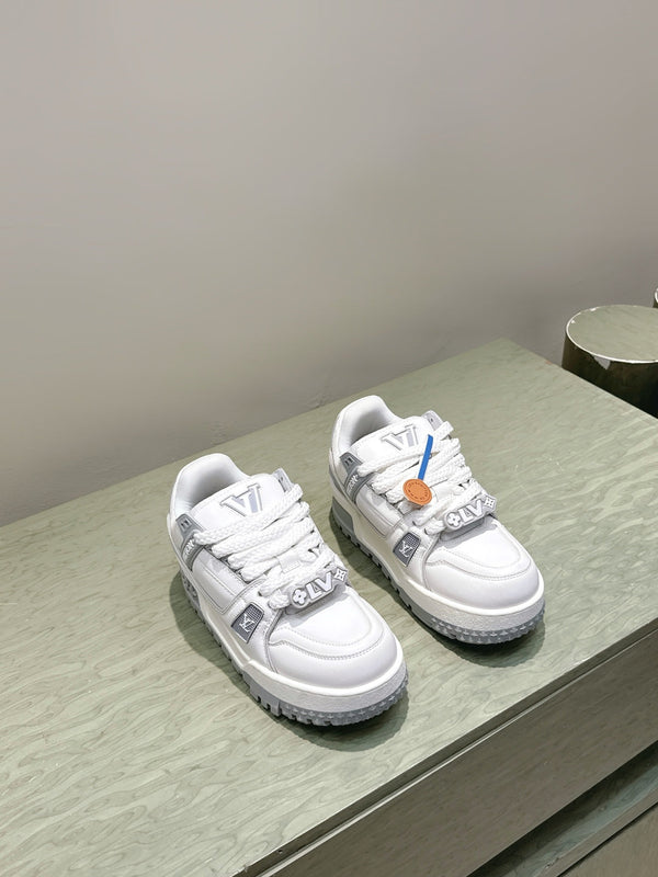 LV Trainer Maxi Sneakers White mix Gray Calf Leather 515190