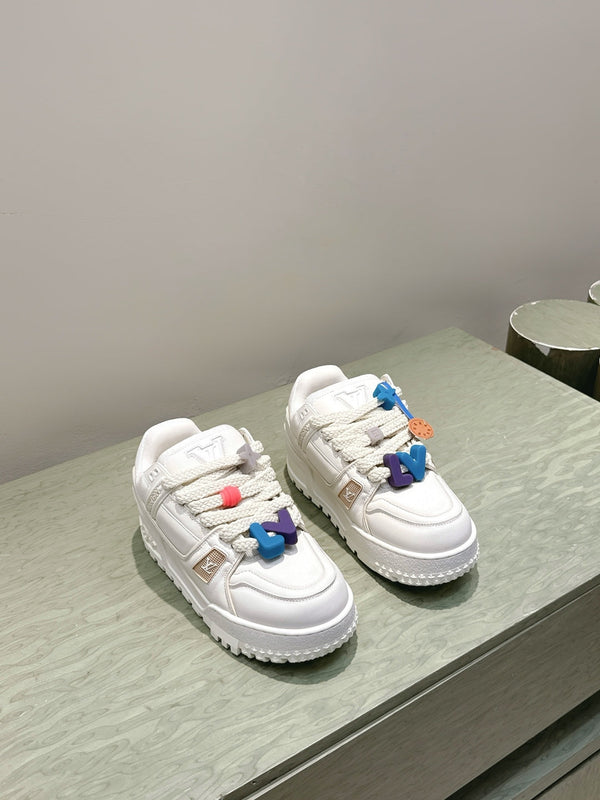 LV Trainer Maxi Sneakers White Calfskin Mesh 515193