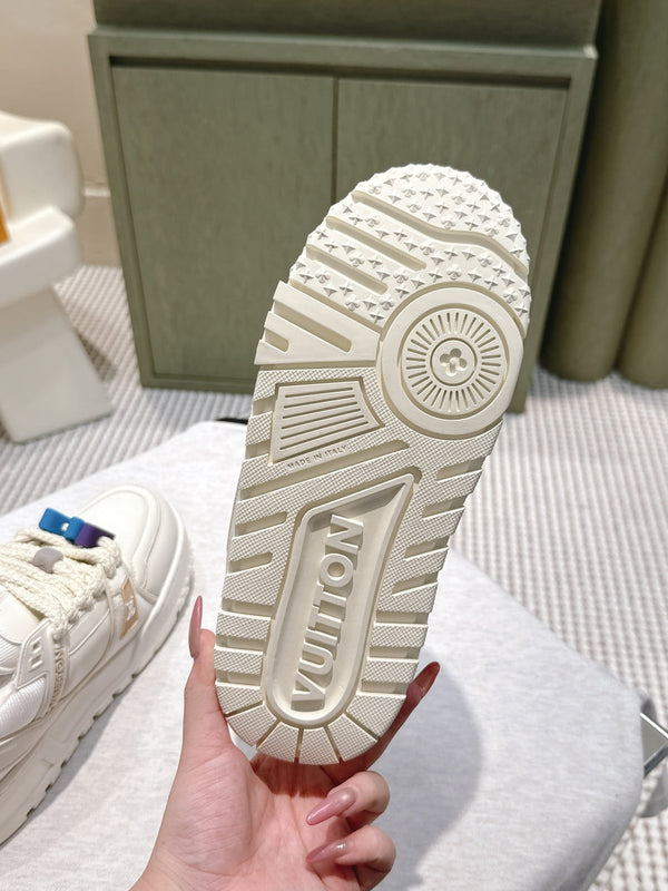 LV Trainer Maxi Sneakers White Calfskin Mesh 515193
