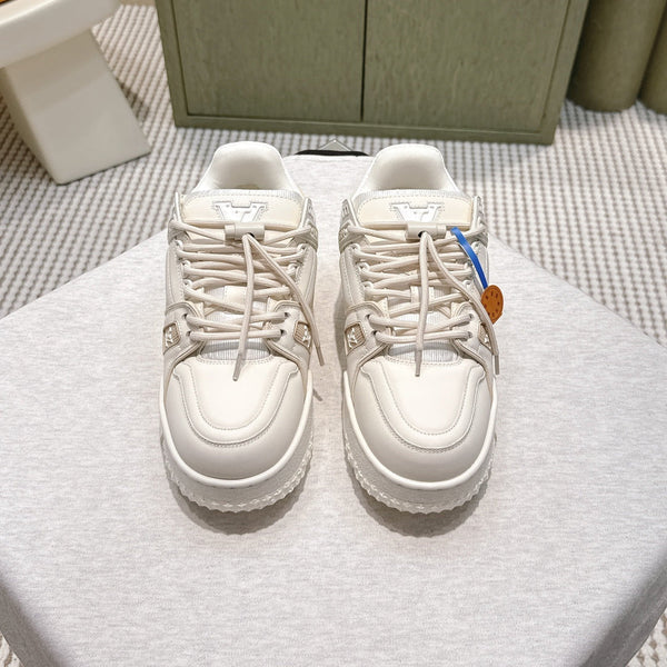 LV Trainer Maxi Sneakers White Calfskin Mesh 515198