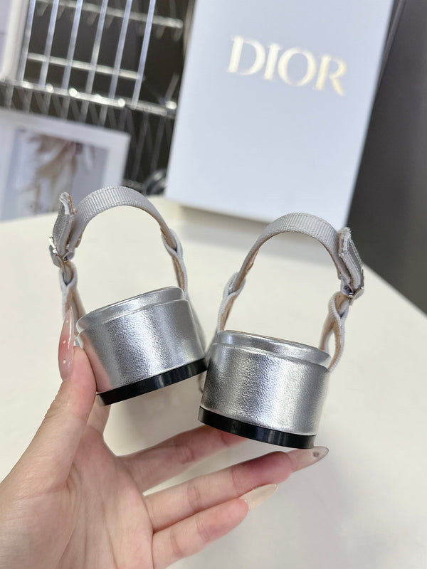 CD 25 Slingback Heel Silver 307174