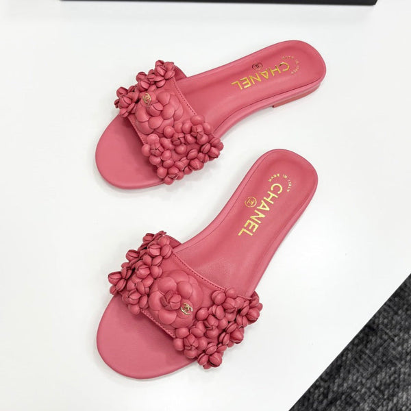 CC 25C Mules Flower Pink Calfskin