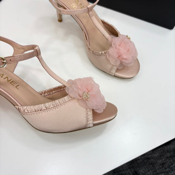 CC 25 Corsage Sandals High Heel Silk and Sheepskin 270791