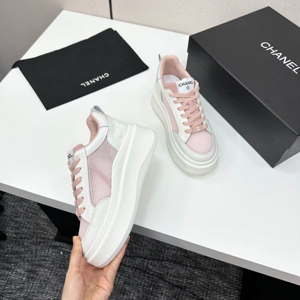 CC 25 Platform Sneaker Pink Mesh Sheepskin 331749