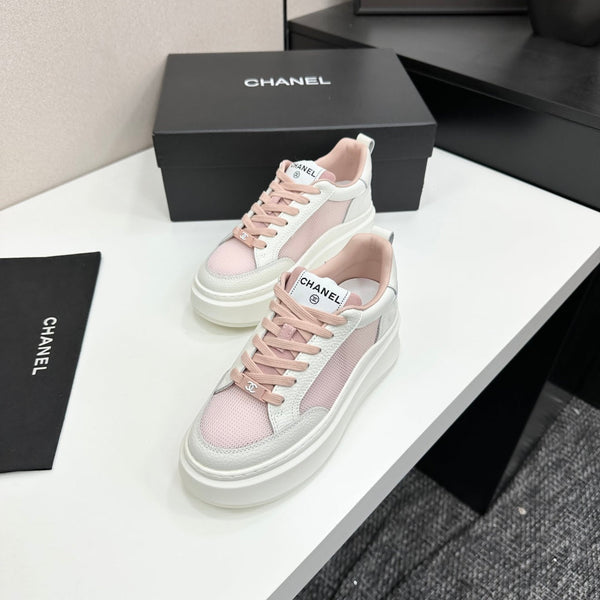 CC 25 Platform Sneaker Pink Mesh Sheepskin 331749