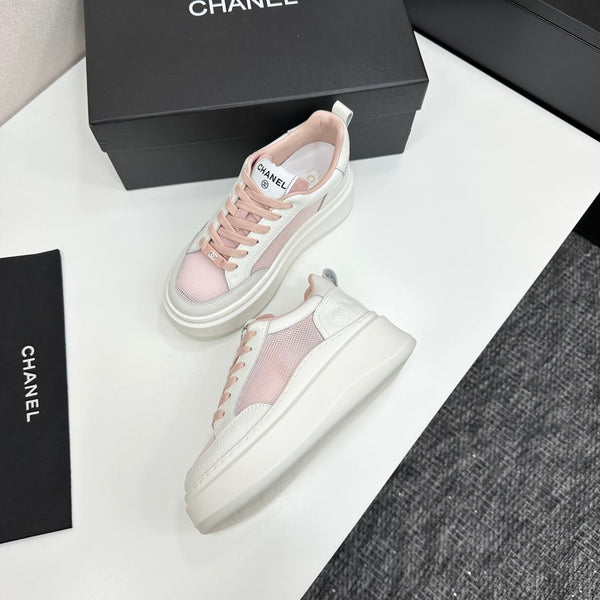 CC 25 Platform Sneaker Pink Mesh Sheepskin 331749