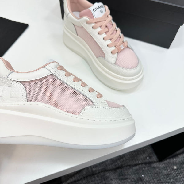 CC 25 Platform Sneaker Pink Mesh Sheepskin 331749