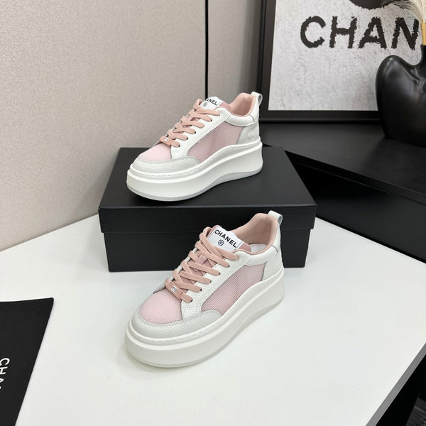 CC 25 Platform Sneaker Pink Mesh Sheepskin 331749