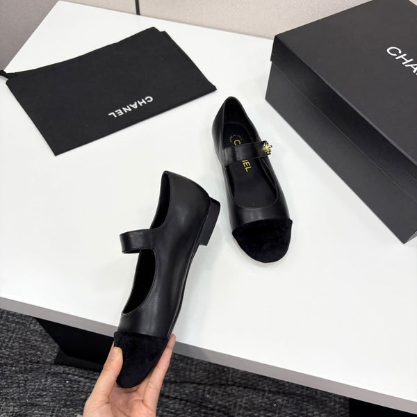 CC 25 Mary Janes In Black Sheepskin And Grosgrain 352467