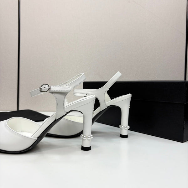 CC 25 Heel Sandals 80mm White Lambskin 368824