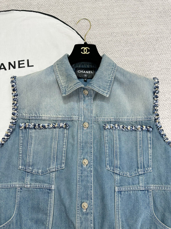 CC 25 Denim Vest Blue Cotton