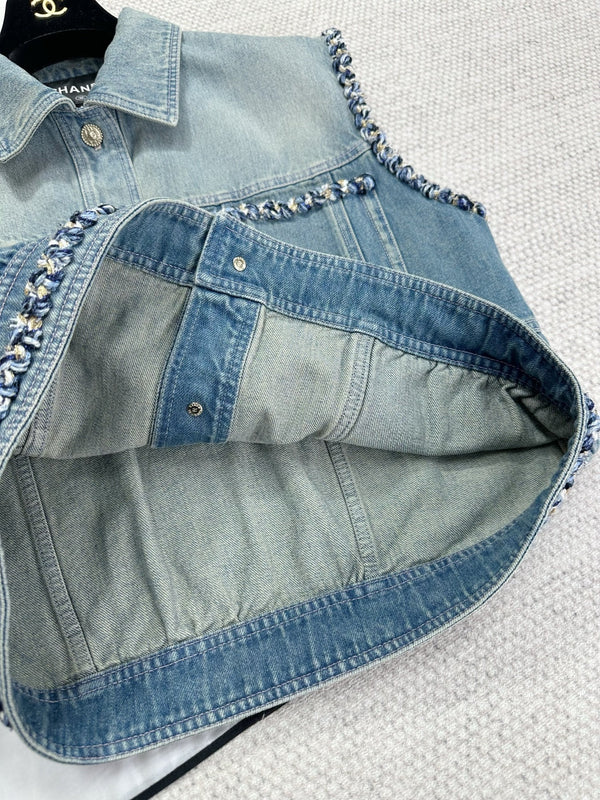 CC 25 Denim Vest Blue Cotton