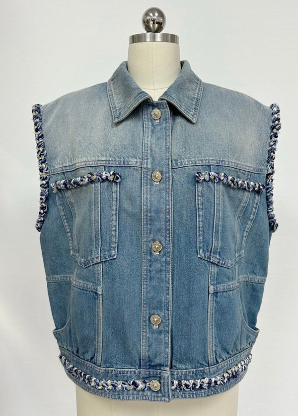 CC 25 Denim Vest Blue Cotton